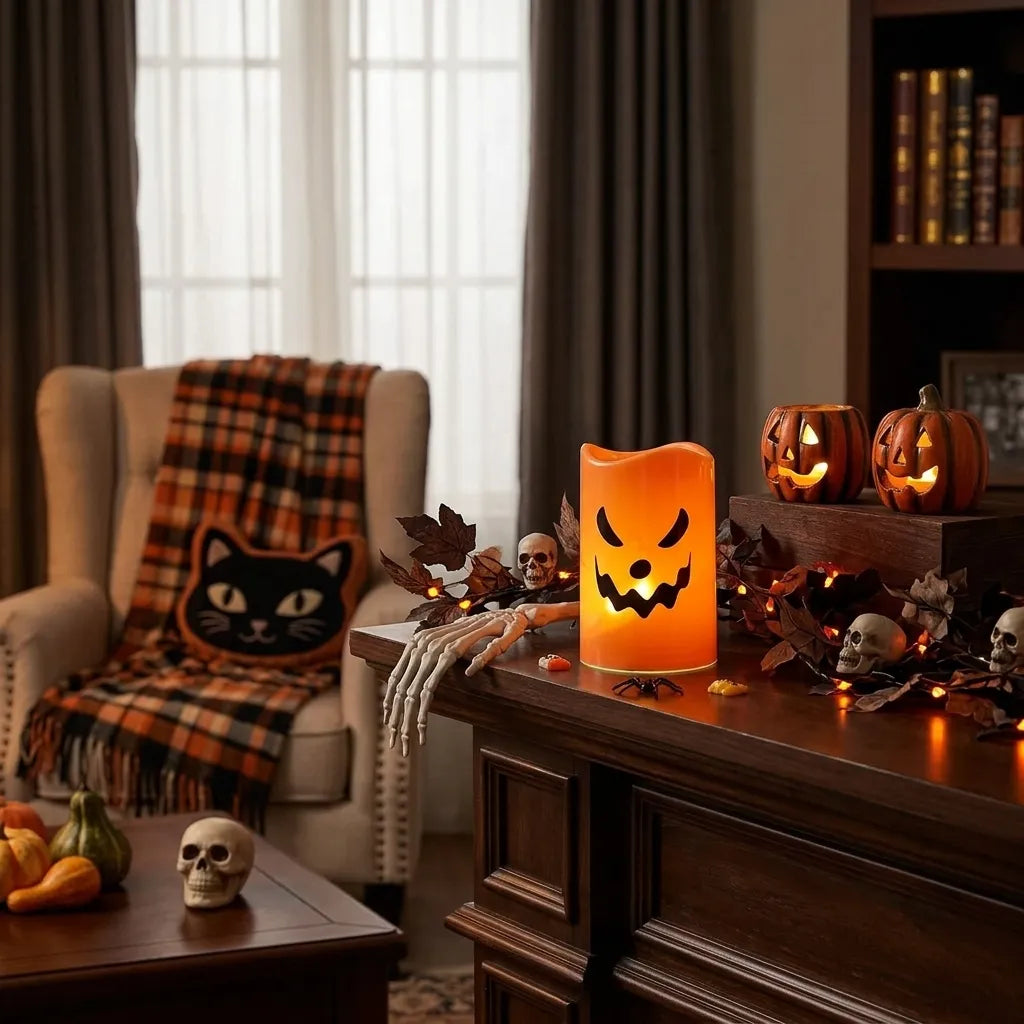 Bougie Halloween LED Effrayante Lumineux