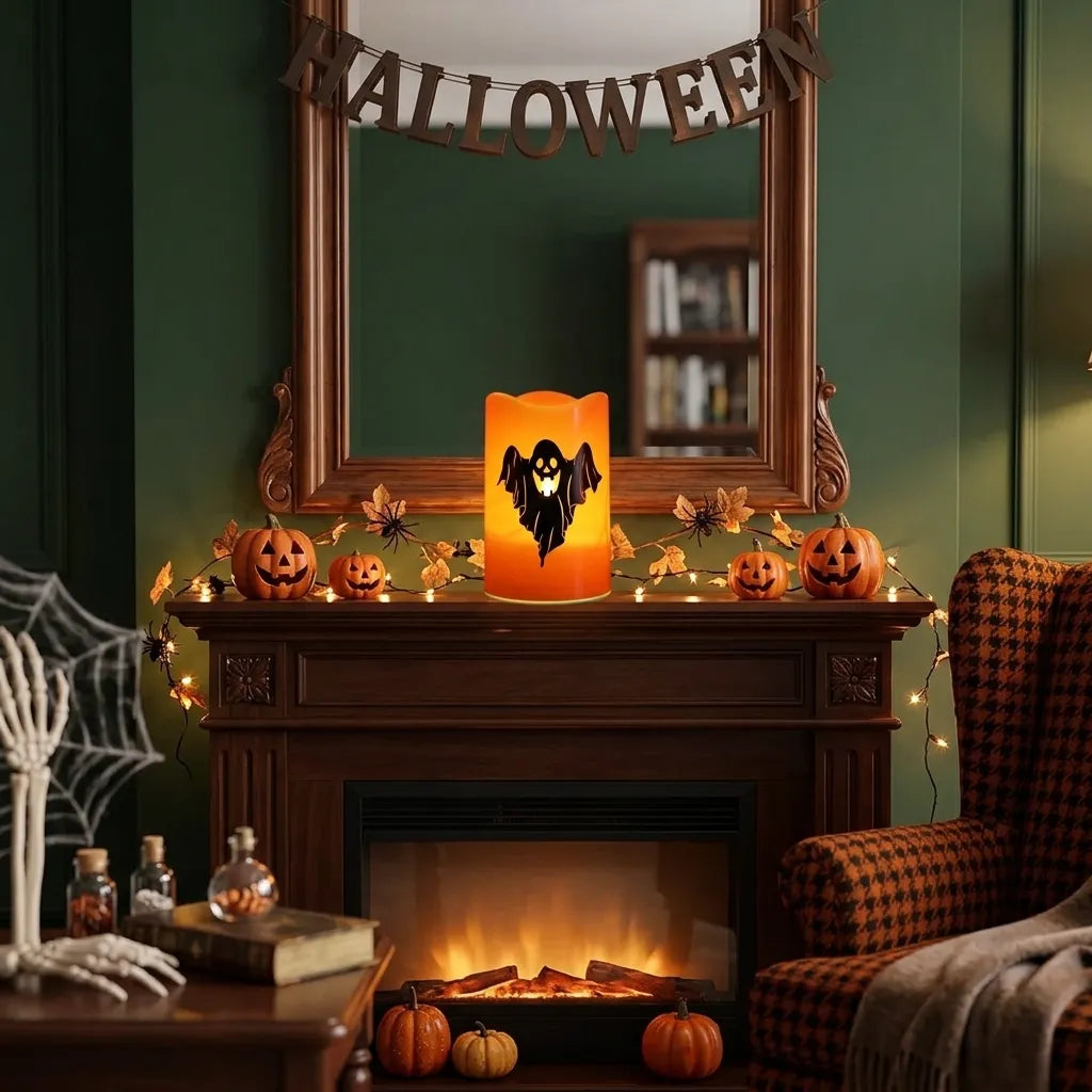 Bougie Halloween Led Fantôme Lumineux