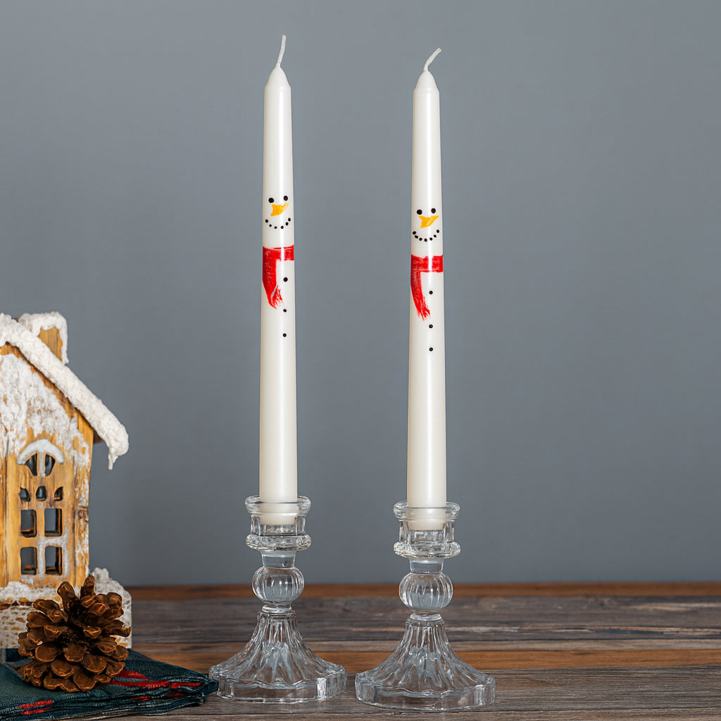 Bougie Longue Bonhomme de Neige Minimaliste