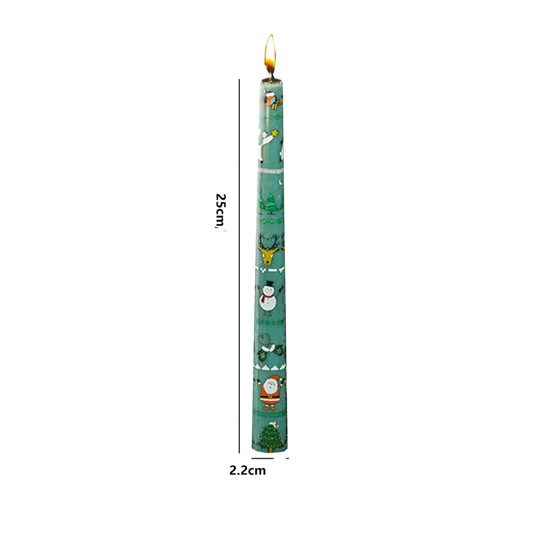 Bougie Longue Verte Noël stylé