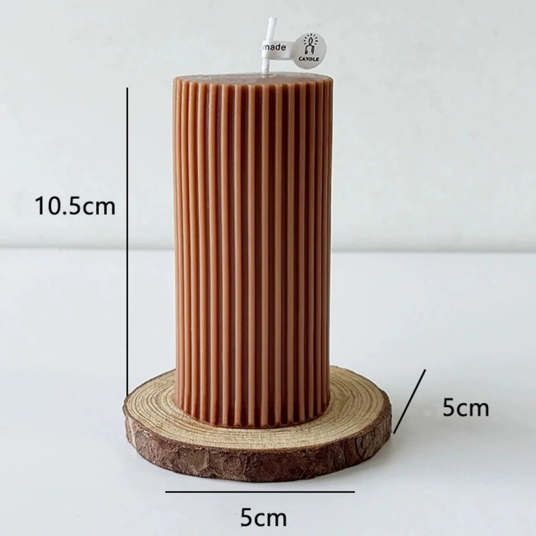 Bougie Mariage Cylindrique Marron décorative