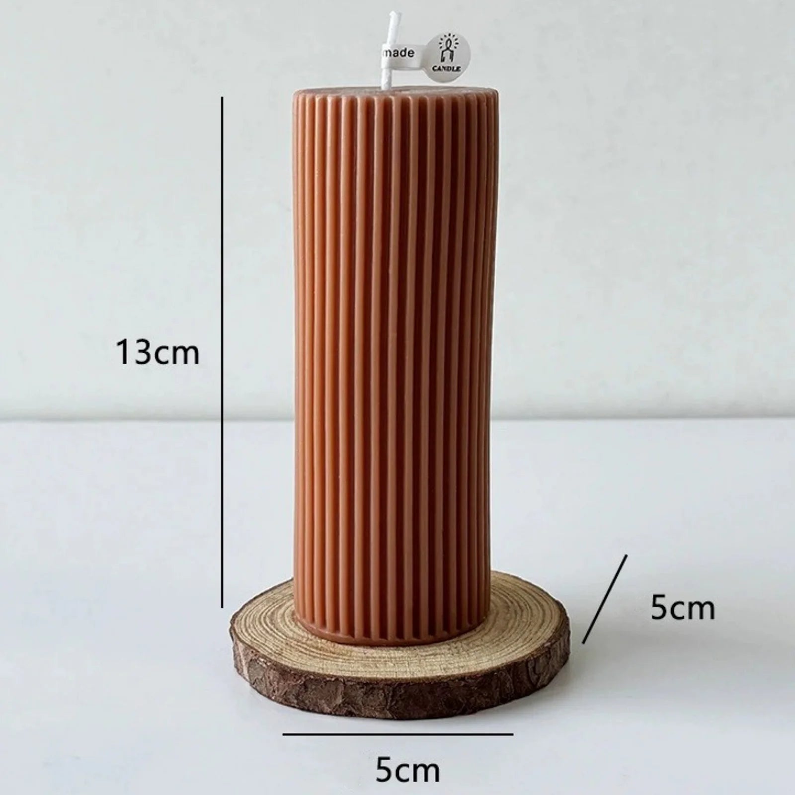 Bougie Mariage Cylindrique Marron élégante