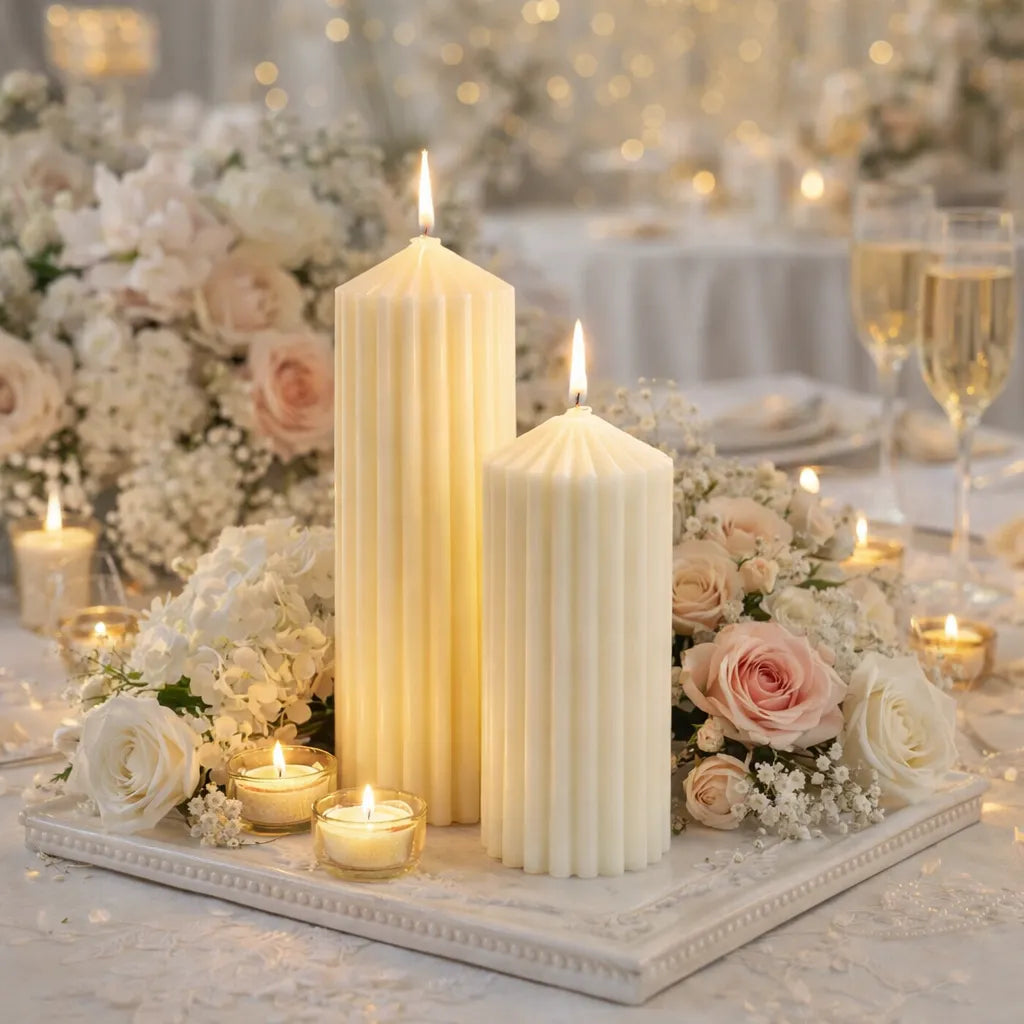 Bougie Mariage Cylindrique Minimaliste