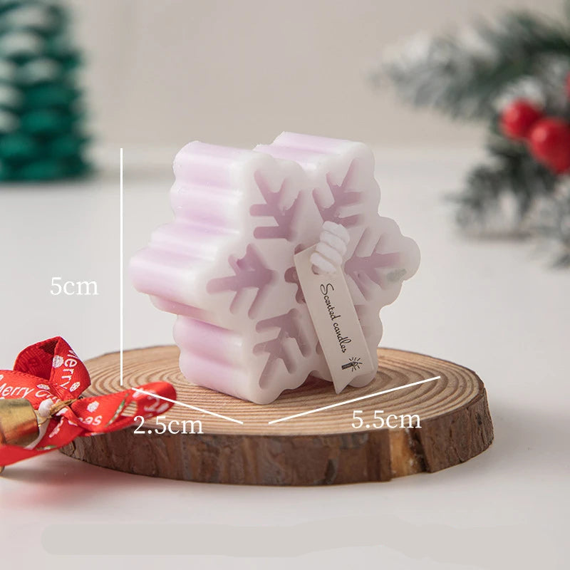 Bougie Noël Parfumée Flocon Violet Tendre