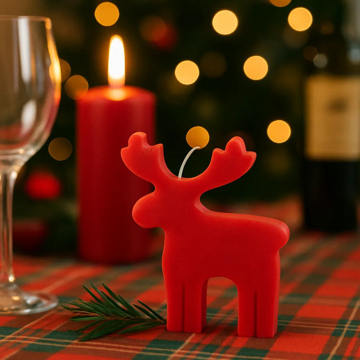 Bougie Noël Parfumée Renne Rouge