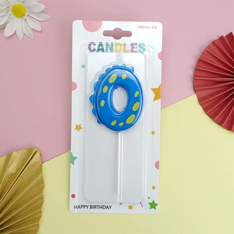 Bougie Numérique Dinosaure Bleu