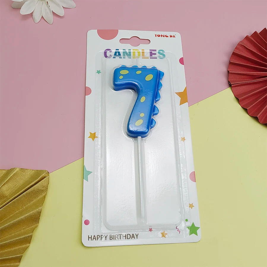 Bougie Numérique Dinosaure Bleu