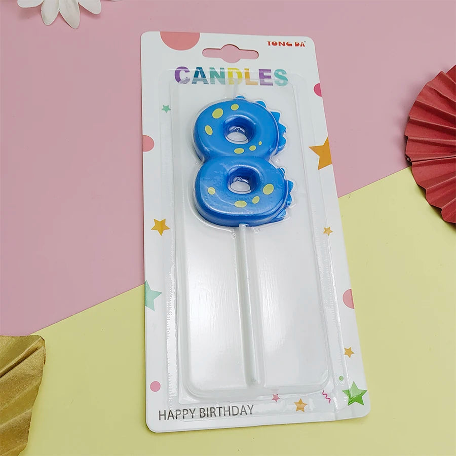 Bougie Numérique Dinosaure Bleu