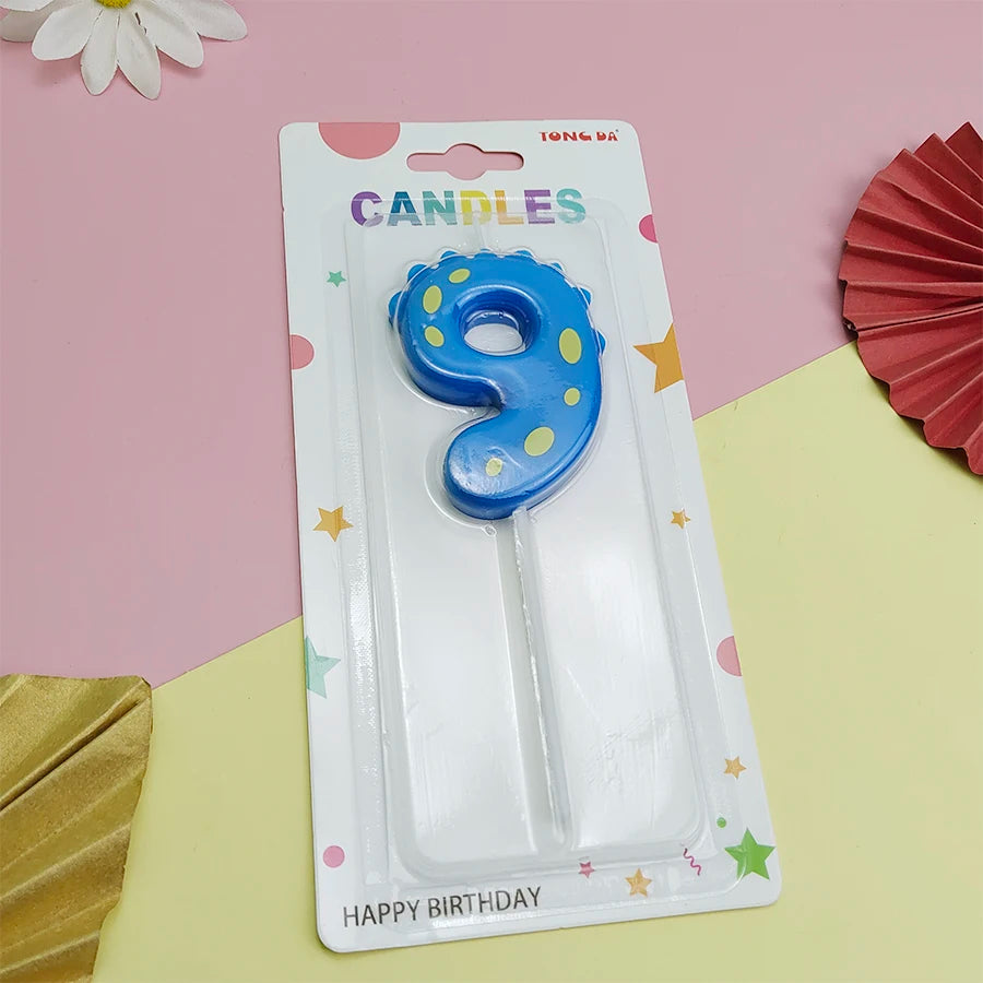 Bougie Numérique Dinosaure Bleu