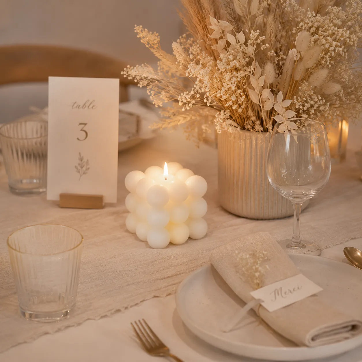 Bougie Parfumée Cube Blanc Moderne