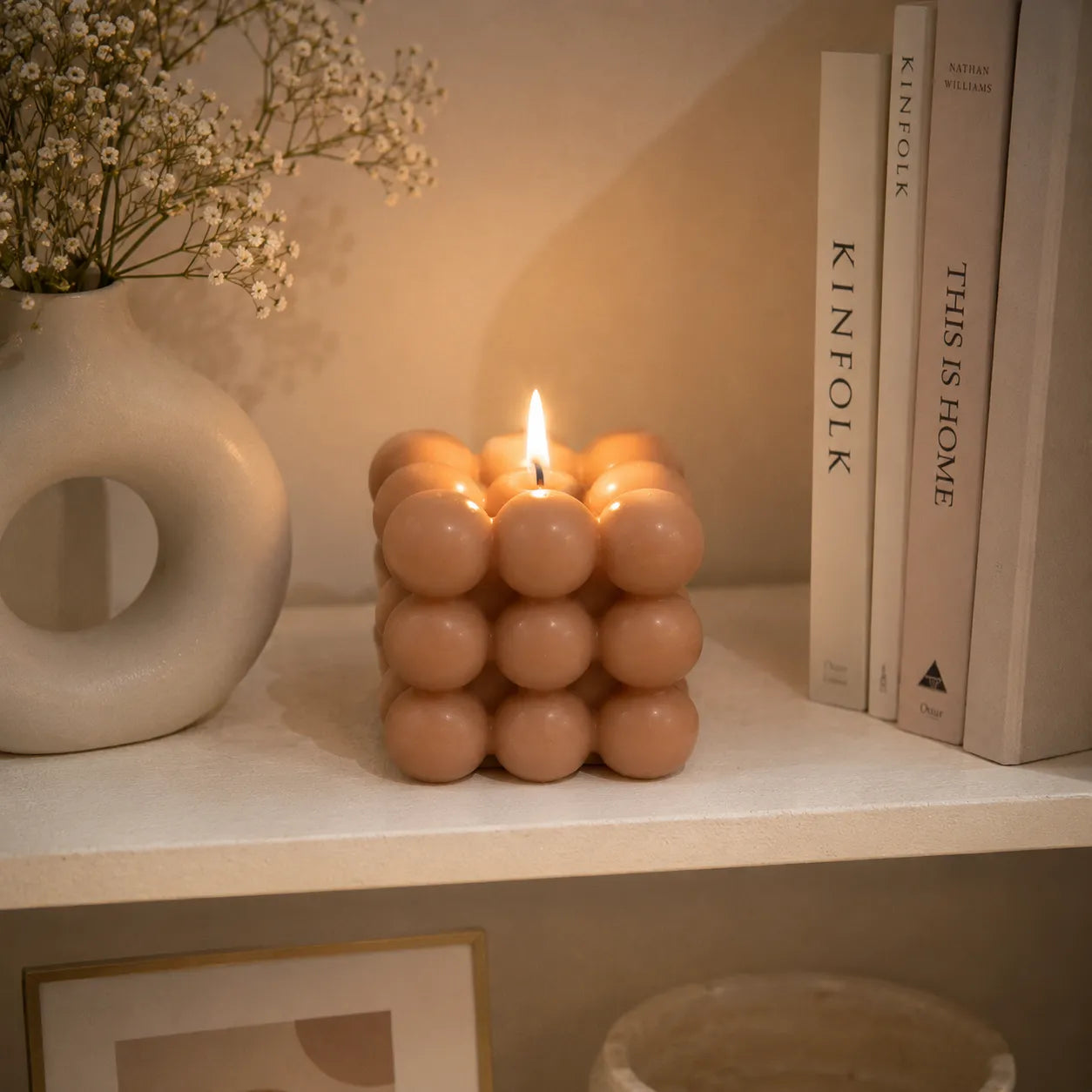 Bougie Parfumée Cube Marron Unique
