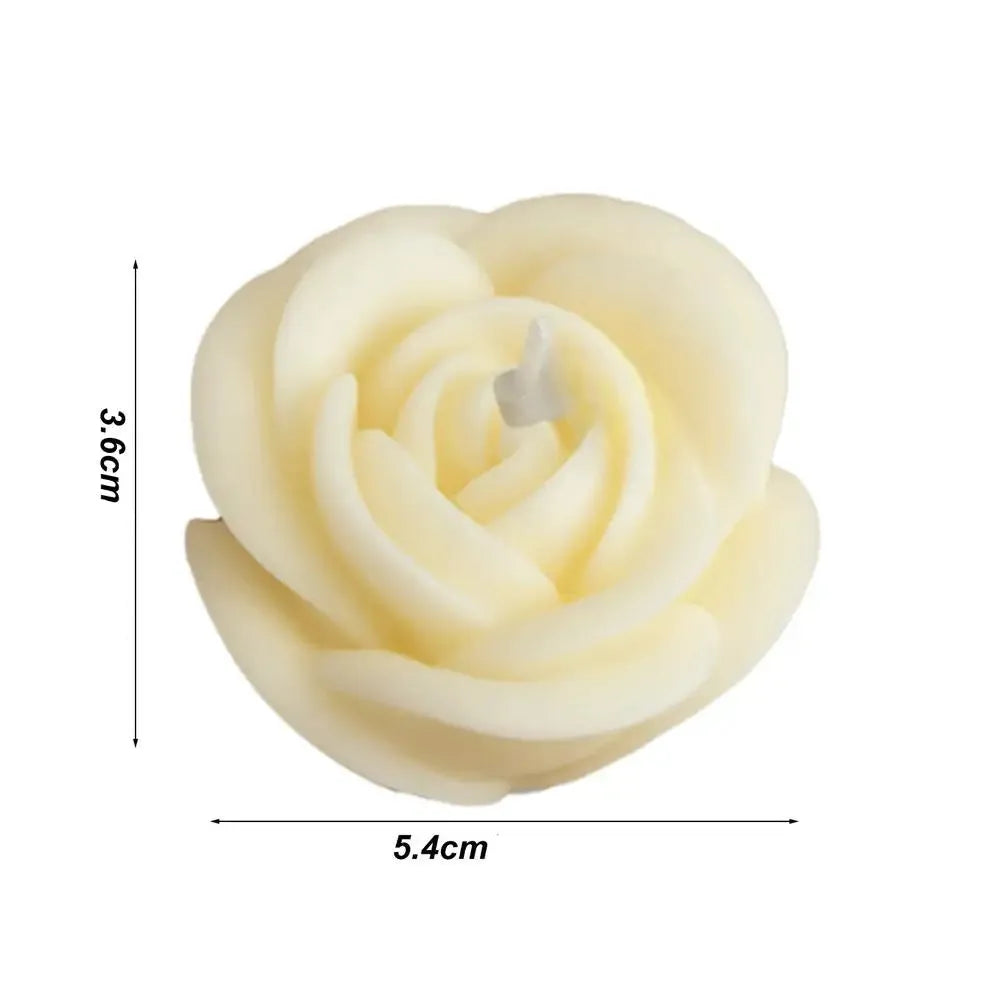 Bougie Rose Blanche Saint-Valentin minimaliste