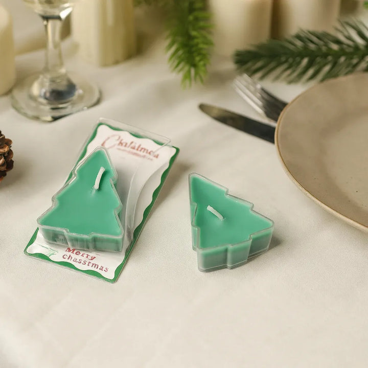 Bougie Sapin Chauffe-plat Verte