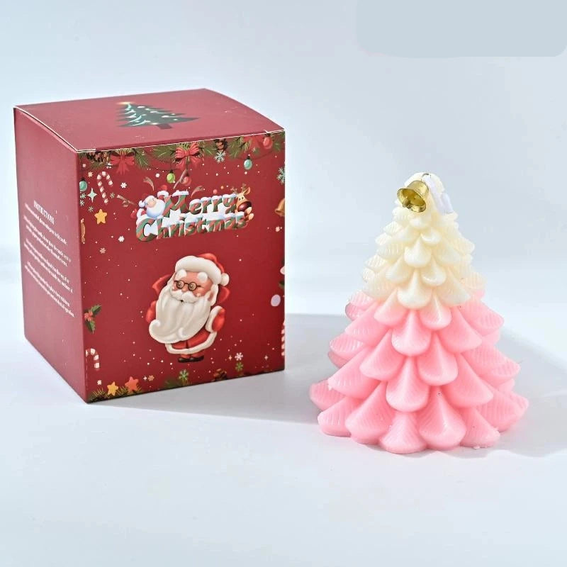 Bougie Sapin Rose et Blanc
