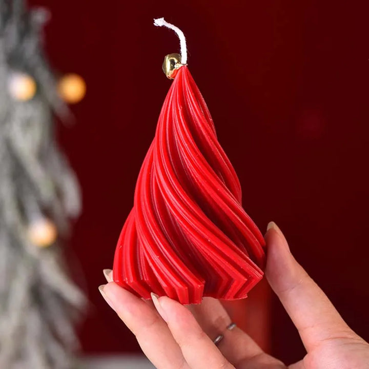 Bougie Sapin Rouge Tourbillonnant