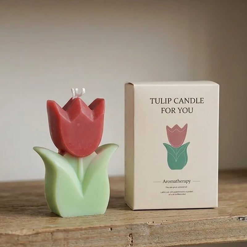 Bougie Tulipe Rouge Minimaliste
