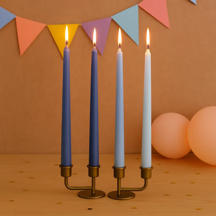 Bougies Coniques Dégradé de Bleu