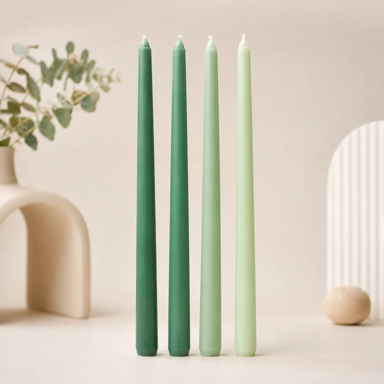 Bougies Coniques Dégradé de Vert Festive