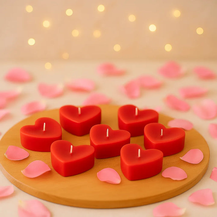Bougies Décoratives Cœur Rouges