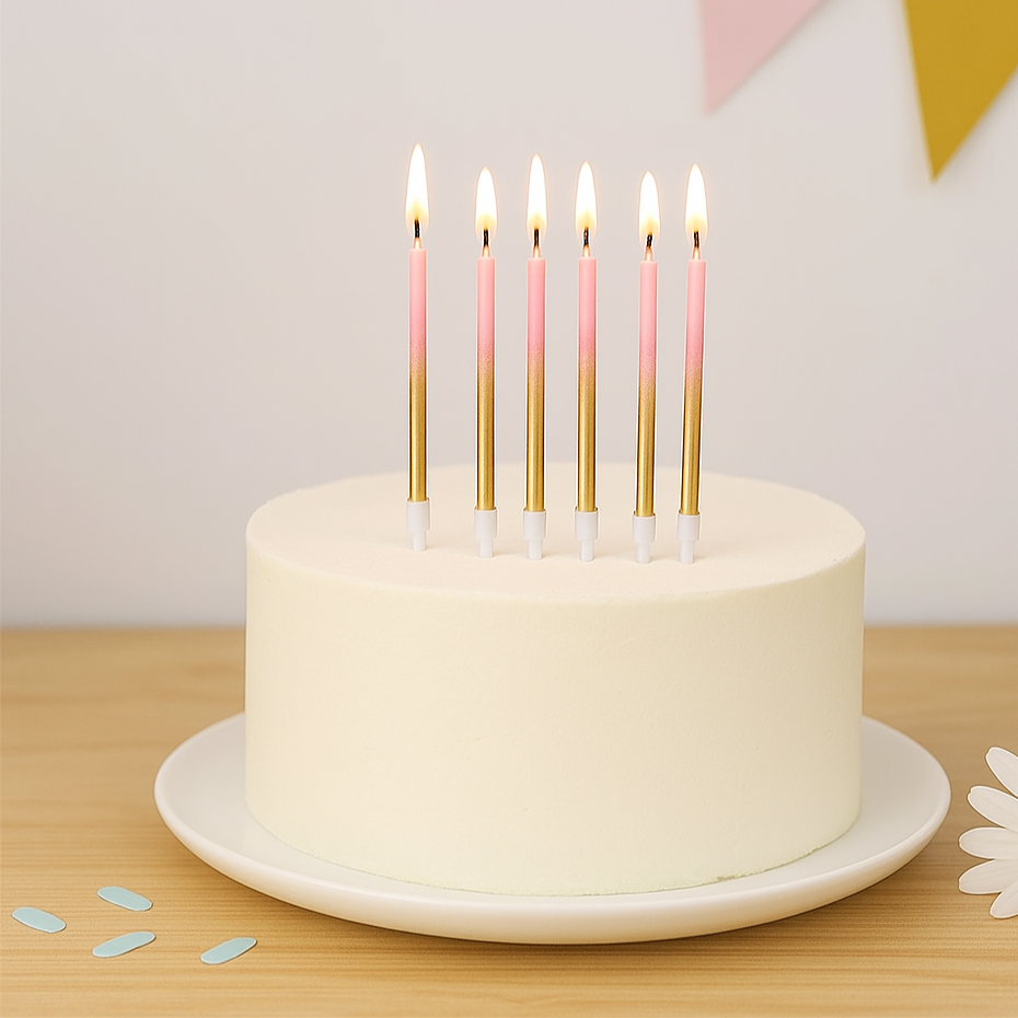 Bougies Dégradées Rose Doré