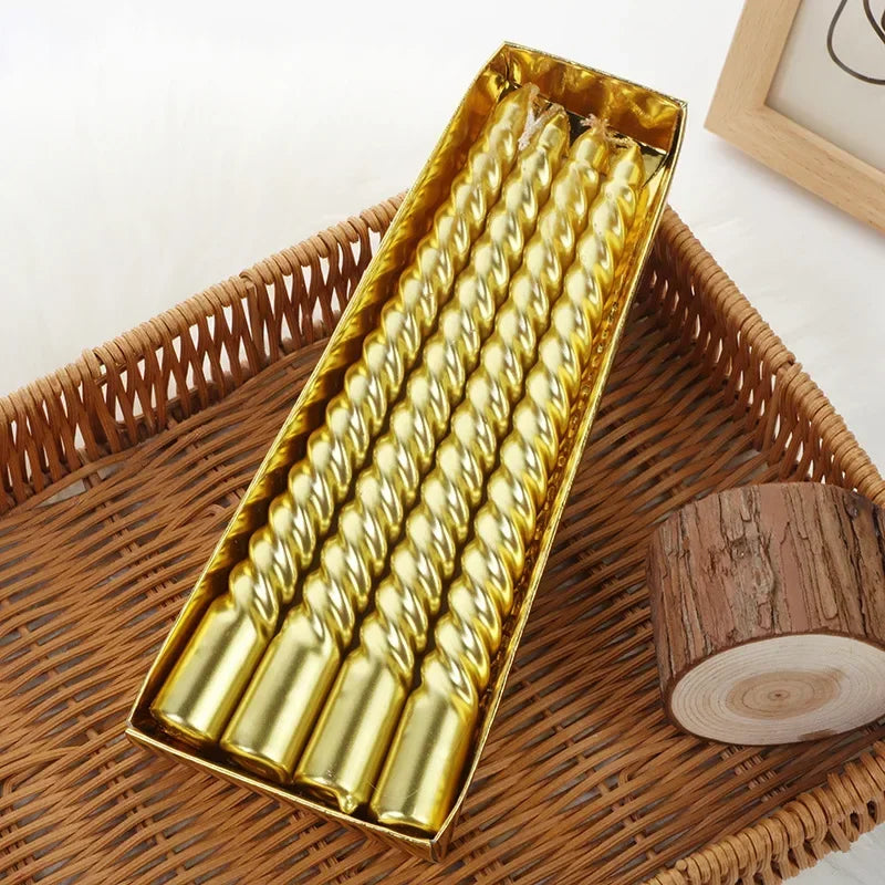 Bougies Dorées Torsadées Mariage Durable