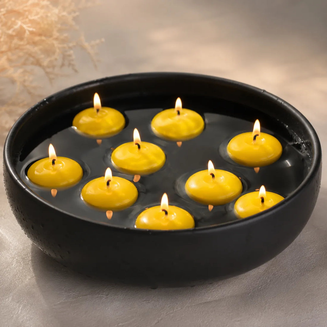 Bougies Flottantes Jaunes Festive