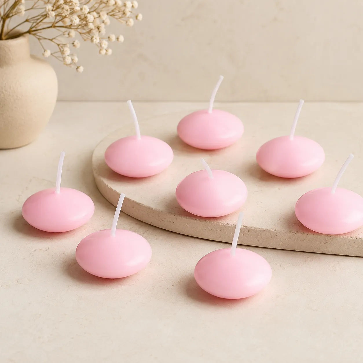 Bougies Flottantes Roses Festive