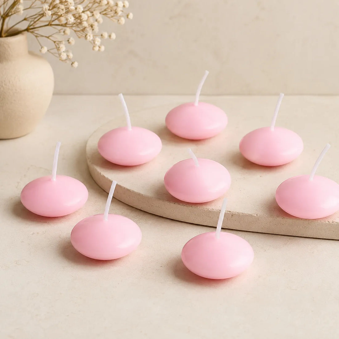 Bougies Flottantes Roses Festive
