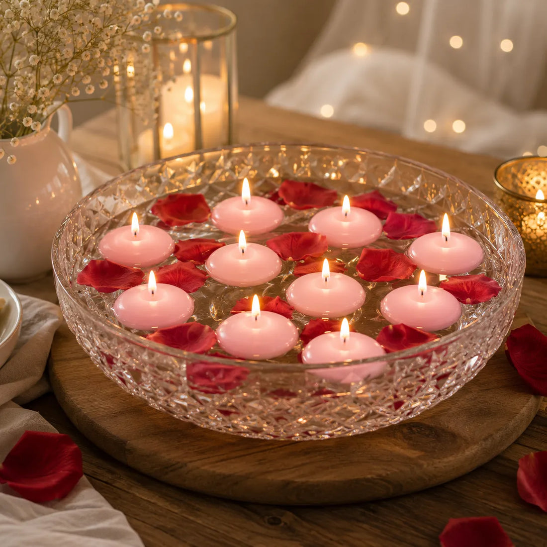 Bougies Flottantes Roses Moderne
