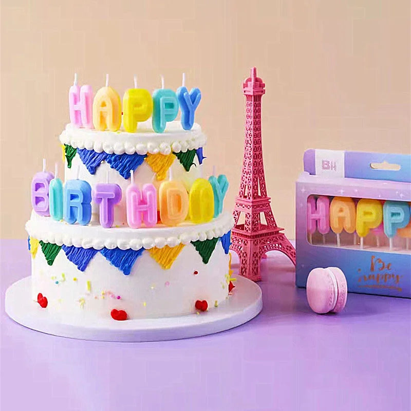 Bougies HAPPY BIRTHDAY Multicolores Résistantes 