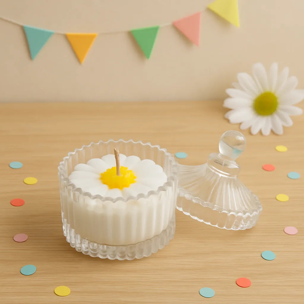 Bougies Marguerite en Verre