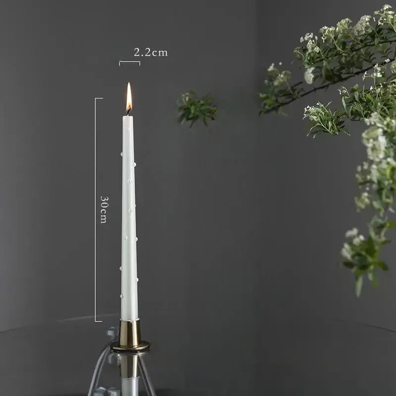 Bougies Mariage Blanches à Perles raffinée