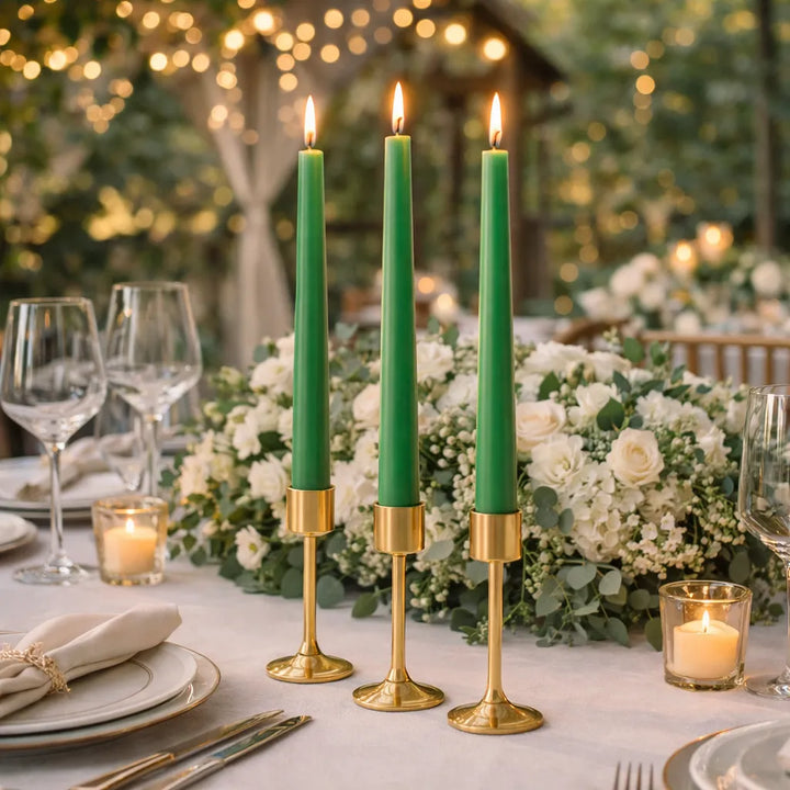 Bougies Mariage Vertes Longues