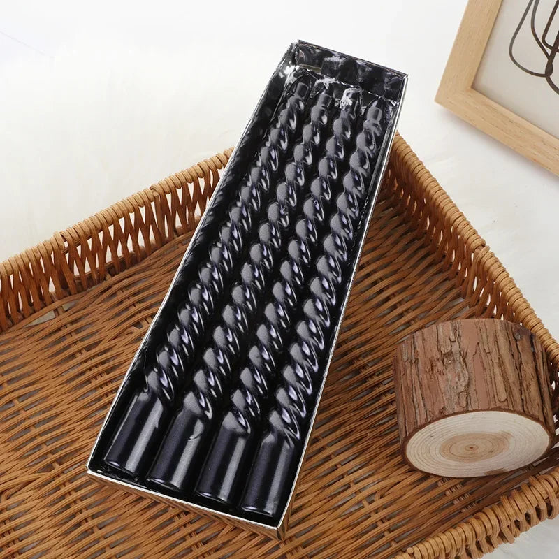 Bougies Noires Torsadées Mariage Chic