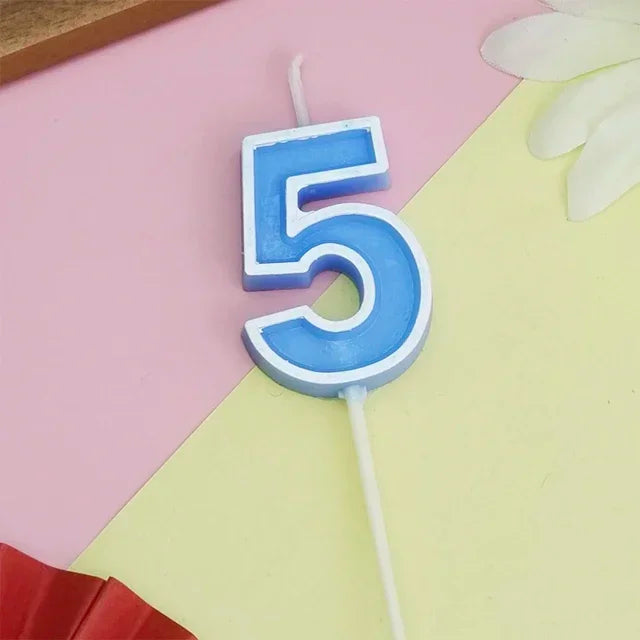 Bougies Numérique Bleu Cinq