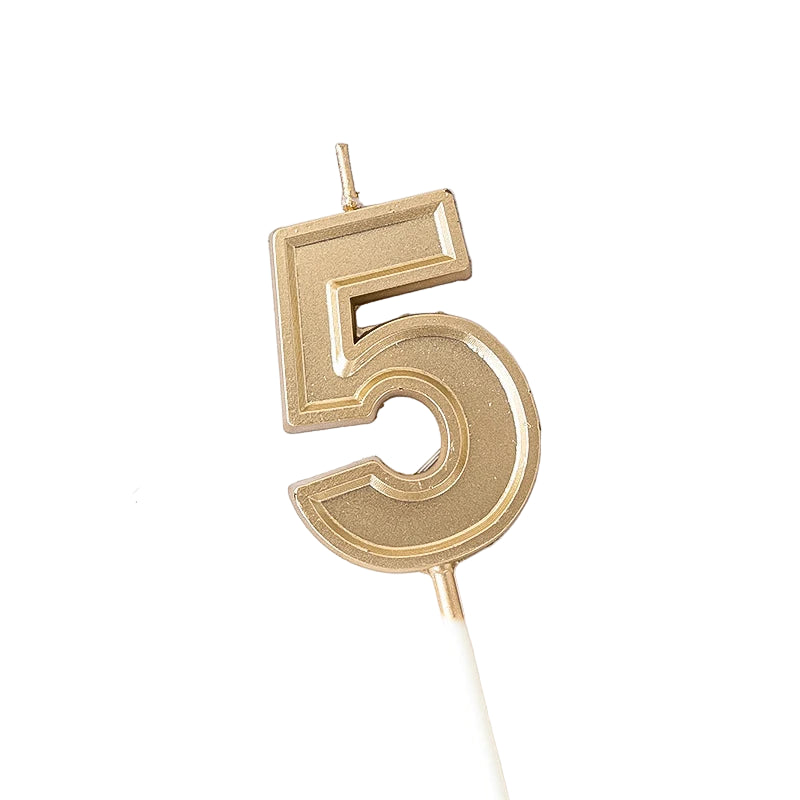 Bougies Numérique Couleur Champagne Cinq