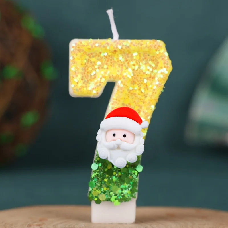 Bougies Numériques Motif Noël chiffre 7
