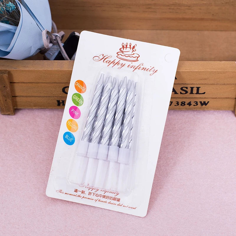 Bougies d’Anniversaire Argentées