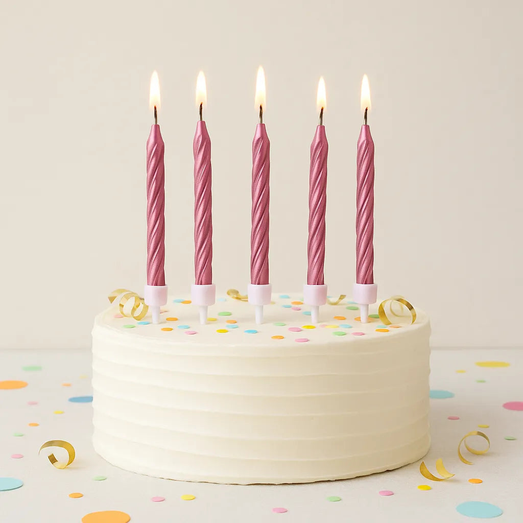 Bougies d’Anniversaire Roses