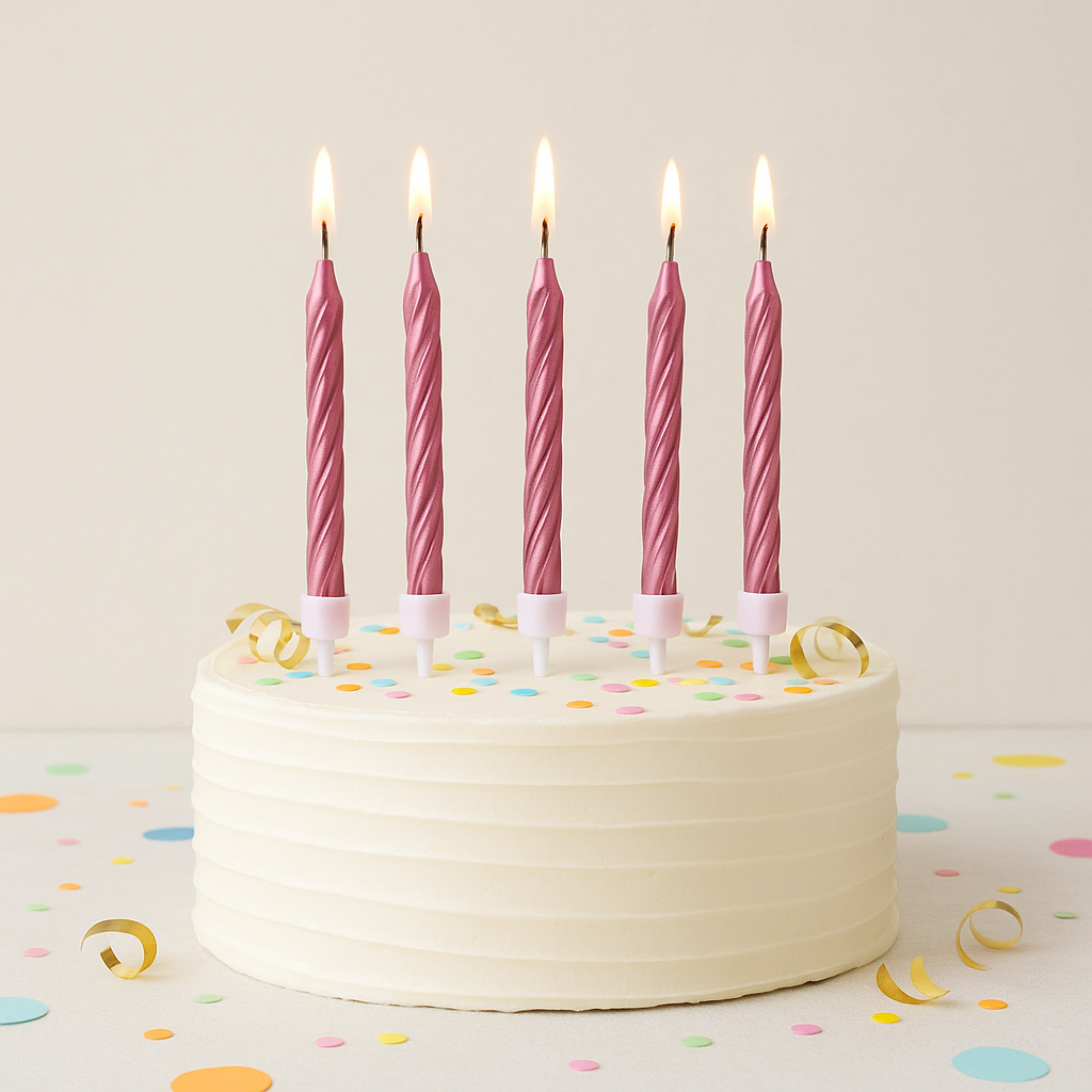 Bougies d’Anniversaire Roses