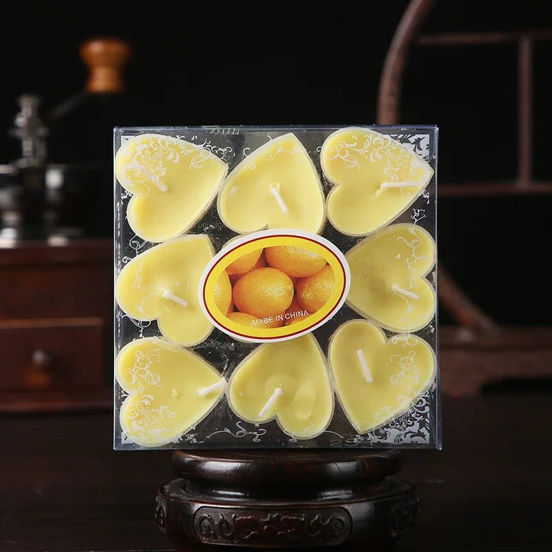 Bougies de Table Cœur Jaunes