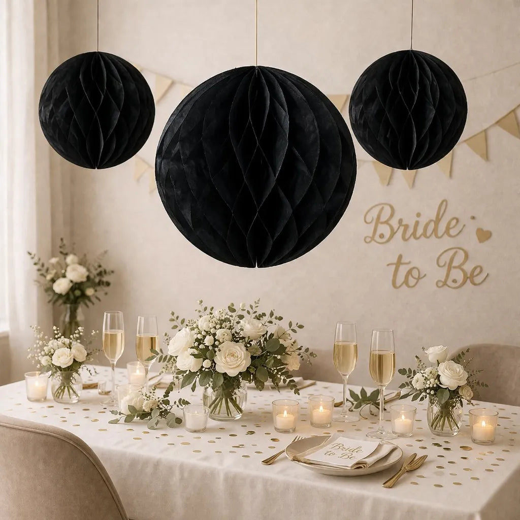 Boule Déco Nid d’abeille Noir Gothique