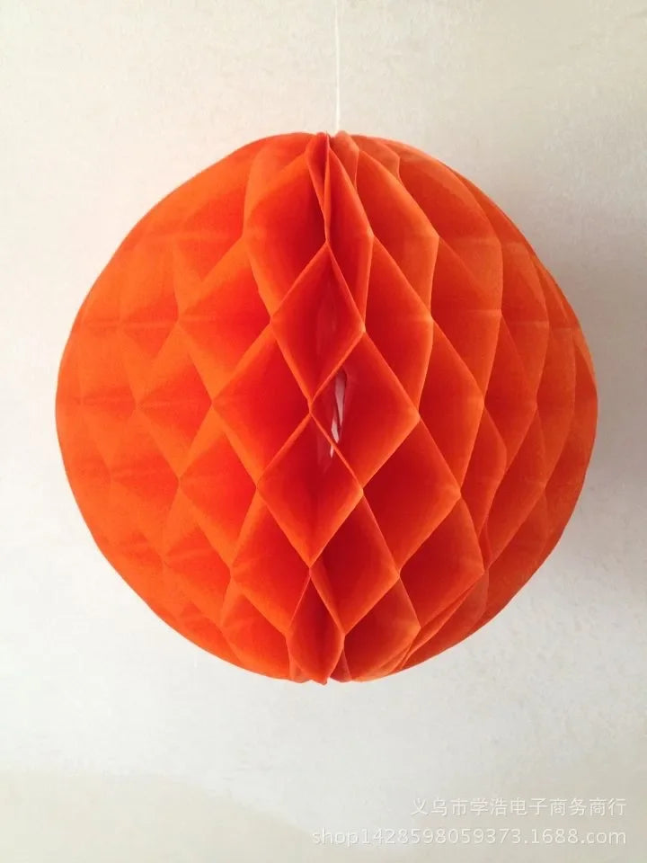 Boule Nid d’Abeille Orange Déco Design