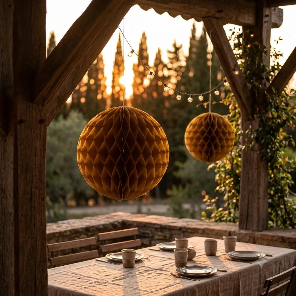 Boule Nid d’abeille Décorative Gold Unique