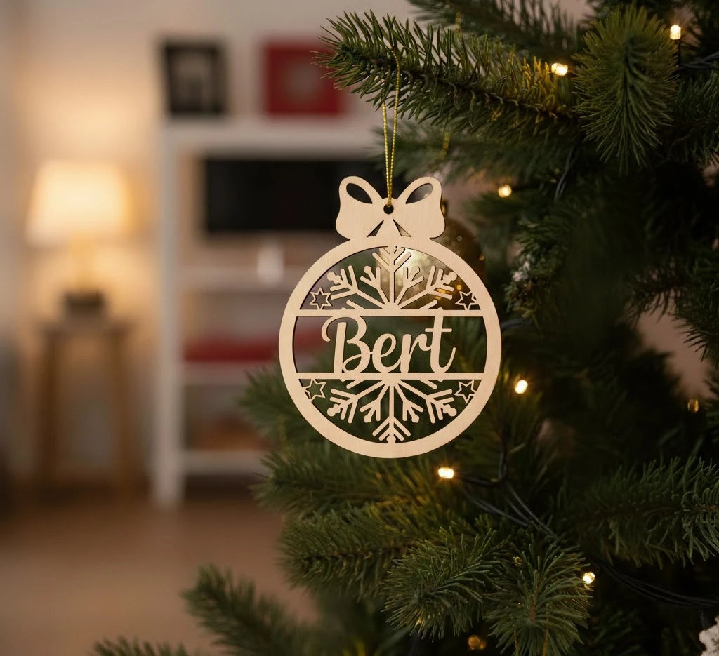 Boule Personnalisée Prénom en Bois.