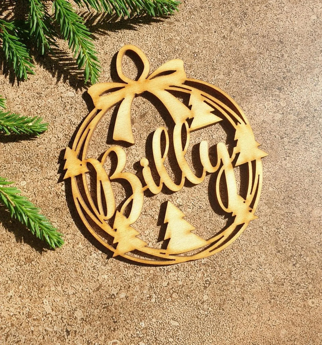 Boule d’Ornement en Bois Personnalisé tendance