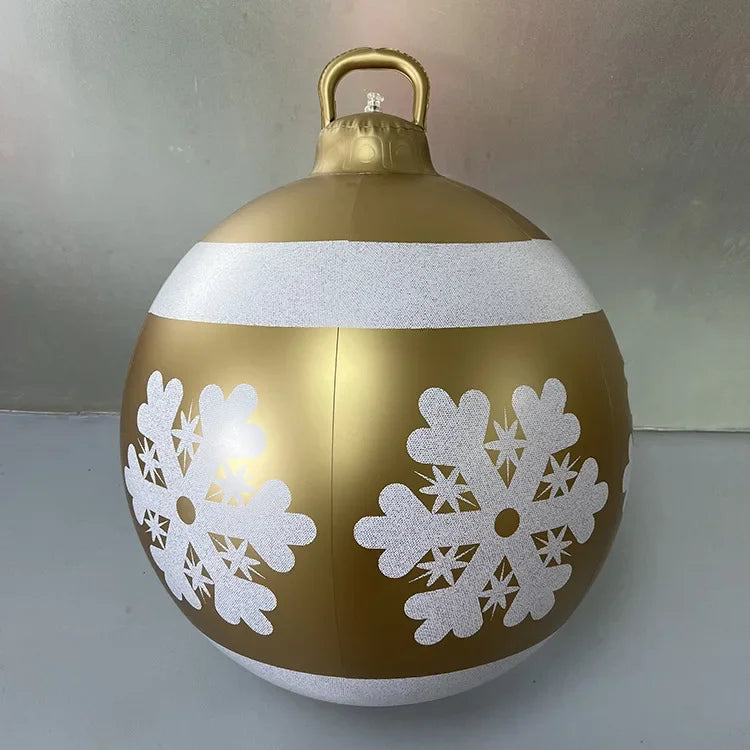 Boule de Noël Gonflable Géante Dorée