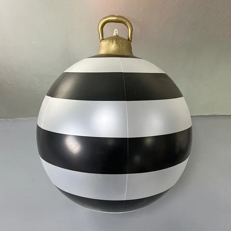 Boule de Noël Gonflable Noire et Blanche