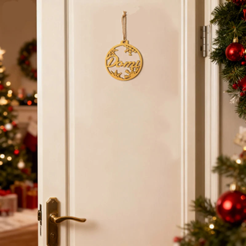 Boule de Noël en Bois Personnalisée chic