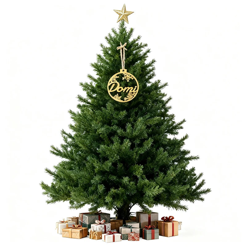 Boule de Noël en Bois Personnalisée stylé